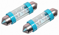 Žárovka 4LED 12V  suf. SV8.5 38mm modrá  2ks