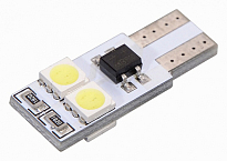 Žárovka 4 SMD LED 12V T10 s rezistorem CAN-BUS ready bílá