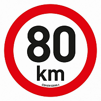 Samolepka omezení rychlosti  80 km/h reflexní (200 mm)